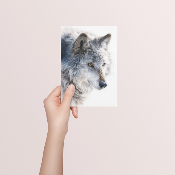 Watercolor Wolf with Mystical Aura Portrait Wall Art Print Poster, Unframed - Picture 5 of 6
